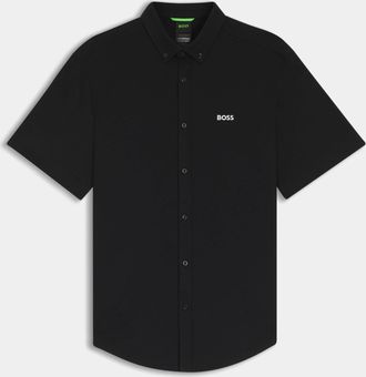 HUGO BOSS Mens ST Motion Shirt in Black Cotton - Size X-Large
