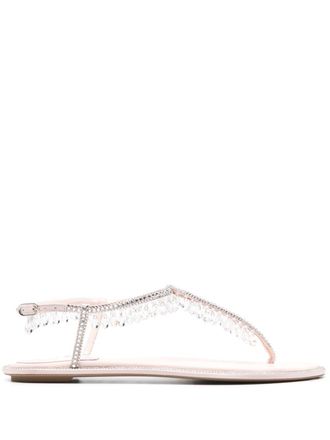 Rene Caovilla Diana crystal-embellished sandals - Pink