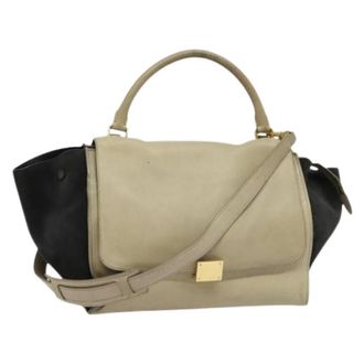 Celine Pre-owned Leather celine-bags - Dames - Vintage Handtas - Beige - ONE Size - Leer - Vintage