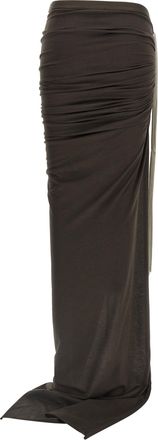 Rick Owens Drawstring Cotton Jersey Skirt - Black