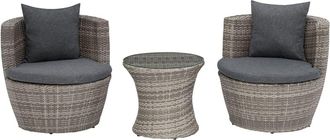 Beliani Conjunto de balc&oacute;n con cojines Gris