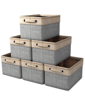 Sorbus 6 Pack Twill Rope Storage Bins For Shelves