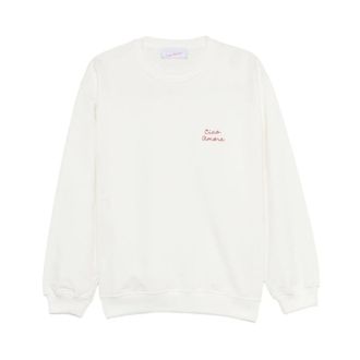 Giada Benincasa Sweatshirts, female, White, Size: XS Embroidered Sweatshirt