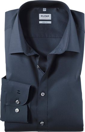 Olymp Level Five Body Fit Shirt Extra Long Sleeve Stretch White, midnight blue, 34