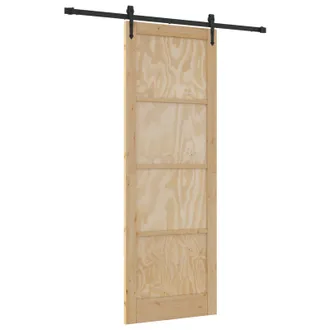 vidaXL Puerta Corredera Orkdal Natural Y Negro 83 X 232 Cm Vidaxl