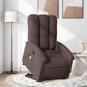 vidaXL Vidaxl - Silla De Masaje Reclinable De Pie De Tela Marr&oacute;n Oscuro