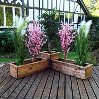 Charles Taylor Trading Charles Taylor Corner Planter Set in Brown