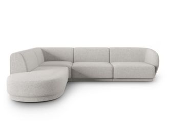 CXL by Christian Lacroix Sof&aacute; esquinero izquierdo 5 plazas de tejido chenilla plata jaspeada