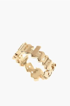 Palm Angels Gold-Tone Logo Ring size 52