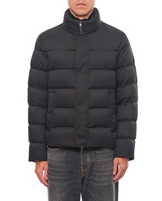Herno Black Arendelle Faux Fur Bomber Jacket