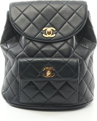 Chanel Black Leather Backpack (Pre-Owned)