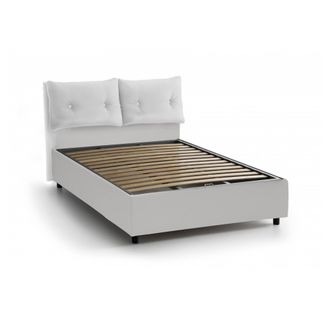 Talamo Italia Dmora - Cama De Plaza Y Media Dcolomb, Cama Contenedor Con Tapizado En Ecopiel, 100% Made In Italy, Apertura Frontal, Con Colch&oacute;n Cm 120x190 Incluido,