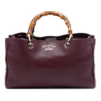 Gucci Pre-owned Gucci Medium Calfskin Bamboo Shopper Satchel Ladies 323660 520981