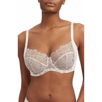 Skarlett Blue Entice Lace Full Coverage Underwire Bra in Icing/rose Gold at Nordstrom, Size 32C