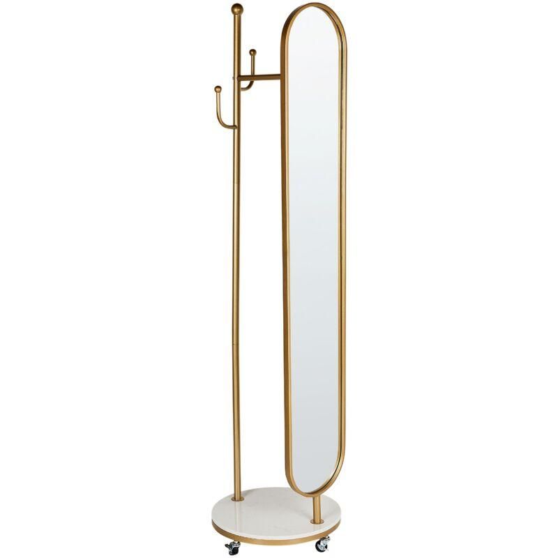 Appendiabiti angolare in metallo dorato con ganci per camera da letto e soggiorno, design moderno, soluzione salvaspazio elegante per la casa