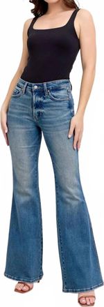 Judy Blue Mid Rise Tummy Control Flare Jeans In Vintage Wash