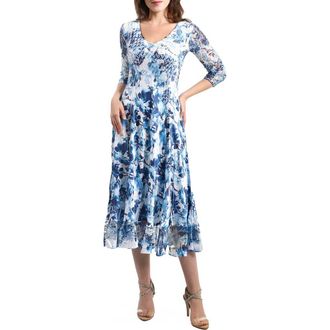Komarov Greecian Vines Printed Dress in Santoirini at Nordstrom, Size X-Small