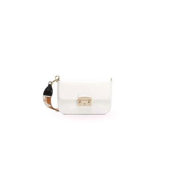 Furla Tassen, Dames, Wit, ONE Size, Leer, Metropolis S Crossbody Webbing Strap