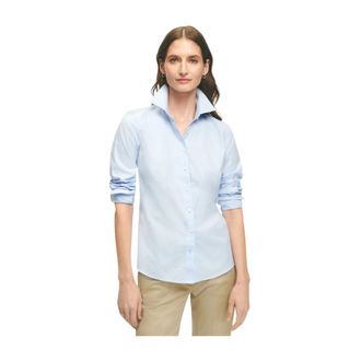 Brooks Brothers Fitted Non-Iron Oxford Shirt with Forward Point Collar - female - Brooks Brothers - Shirts - Blue - 3XL - Blouses & Shirts