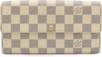 Louis Vuitton Ivory Damier Azur Canvas Long Wallet (Bi-Fold) (Pre-Owned)