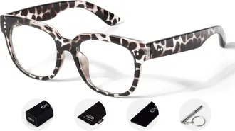 CGID Oversized Clear Lens Fake Glasses Women Men,100% UV400 Protection,Thick Big Square Frame Fashion Eyeglasses