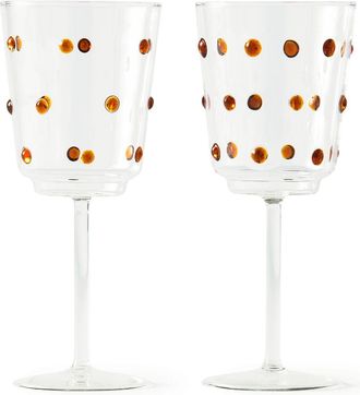 Pols Potten Nob wineglass (set of two) - unisex - glass - One Size - White