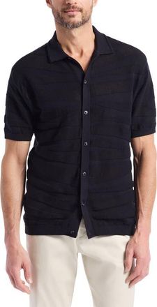 Robert Graham Penlyn Cotton Button-Up Sweater in Black at Nordstrom, Size Xxx-Large