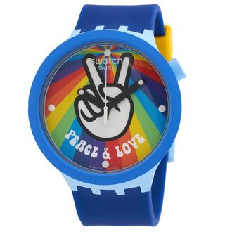 Swatch Pride Peace Hand Love Quartz Mens Watch SB03N105