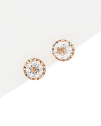 Diana M. Jewels Fine Jewelry 14K Rose Gold 3.07 Ct. Tw. Diamond & Topaz Studs