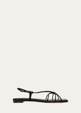 Loeffler Randall Karly Strappy Flat Leather Sandals