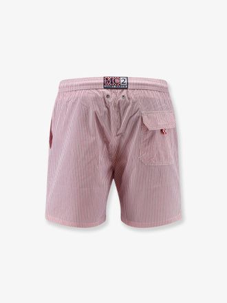 MC2 Saint Barth Striped Polyester Bermuda Shorts - Pink