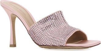 Bottega Veneta Womens Pink Satin Stretch Mules 6483 Sandali Sandal