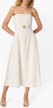 Cami NYC Yena Strapless Linen Dress in Macadamia at Nordstrom, Size 00