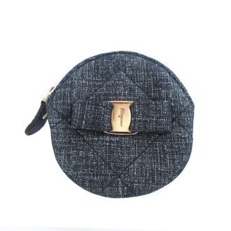Ferragamo Blue Cotton Coin Purse/Coin Case (Pre-Owned)
