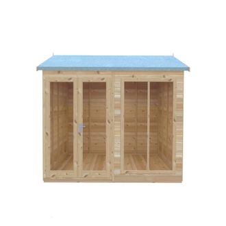 Shires Mayfield 8 x 8 Summerhouse - Wood - L239 x W238 x H229 cm in Light Brown