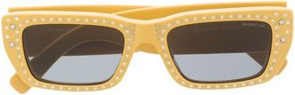 Moncler x Palm Angels square-frame sunglasses - unisex - Acetate - 53 - Yellow