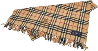 Burberry Pre-owned Scarves, female, Beige, Size: ONE SIZE Pre-owned Nova Check Wool Scarf