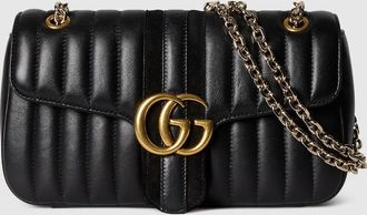 Gucci Jetset GG Marmont Medium Shoulder Bag, Black, Leather