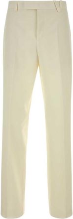 Versace White Flat Front Pants