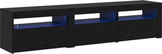vidaXL Vidaxl - Gabinetes para tv 2 pcs Roble negro 180 x 35 x 40 cm