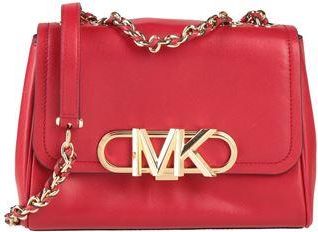 Michael Kors Parker Medium Leather Shoulder Bag in Red with Adjustable Strap