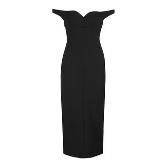 Philosophy di Lorenzo Serafini Double Tech Stijlvolle Overhemd Midi Jurk - Dames - Casual kleedjes - Zwart - XS - Kleedjes