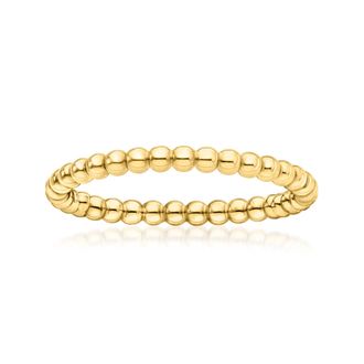 RS Pure by Ross-Simons Italian 14kt Yellow Gold Beaded Ring