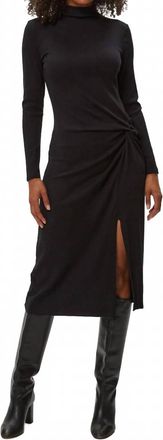 Michael Stars Tish Mock Neck Midi Dress In Black