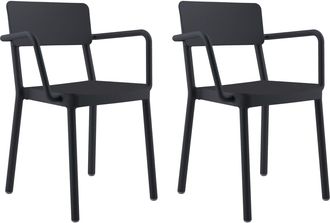 Resol Sillas Con Brazos Lisboa Resol Pl&aacute;stico Negro (pack De 2)