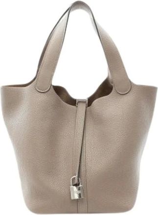 Herm&egrave;s Pre-owned Picotin Handbag - Pre-owned - Mujer - Gris - ONE SIZE
