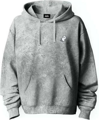 Dalix Ghost Embroidered Washed Hoodie in Gray at Nordstrom, Size Xx-Large