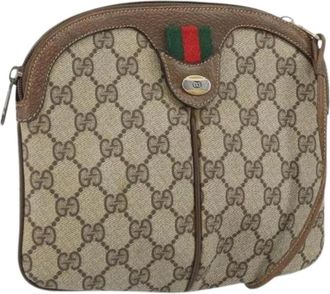 Gucci Pre-owned Cross Body Bags, female, Beige, Size: ONE SIZE Pre-owned Vintage Canvas Cross Body Bag