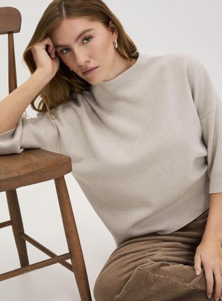 Icone Womens 3/4-sleeve mock-neck sweater