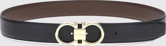 Ferragamo Cintura reversibile in pelle con fibbia Gancini in metallo